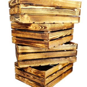 Skrzynka drewniana opalana „uniwersalka” 60x40x20 cm