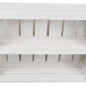 Skrzynka drewniana nowa biała „uniwersalka” 60x40x20 cm z półką