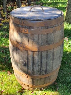 Beczka dębowa drewniana na deszczówkę 200 litrów ze zdejmowanym deklem